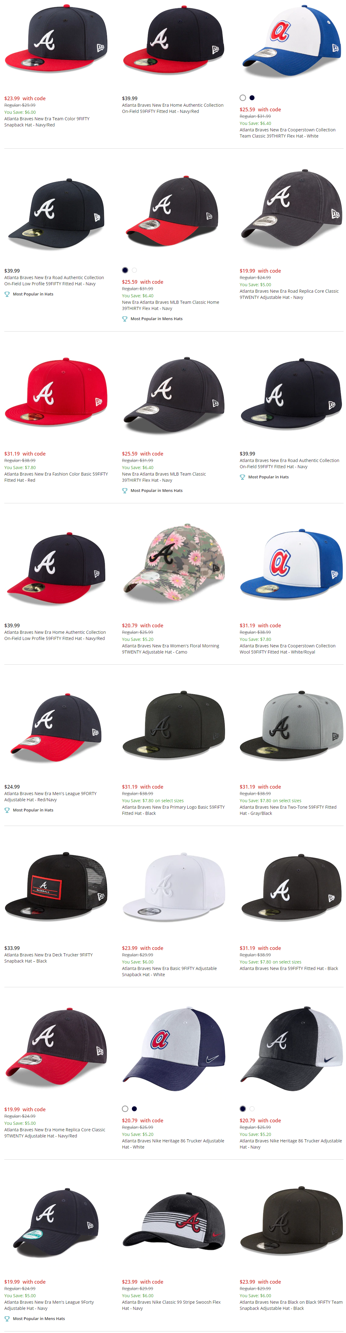 Atlanta Braves Hats, Braves Baseball Hats and Caps